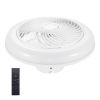 17.71in LED Ceiling Fan with Light Round Pendant Fan Lamp Low Profile Fan Light with 6 Fan Speed 3 Colors Remote Control APP Control Timer Function