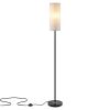 74.8in Tall Floor Lamp with Shade 3200K Warm Yellow Light Modern Standing Lamp Decorative Lamp with Foot Switch 6W Bulb for Bedroom Living Room
