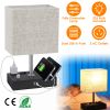 Fully Dimmable Table Lamp for Bedroom Living Room Bedside Lamp for Nightstand Dual USB Ports 2 Power Outlets LED Bulb Included