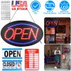 LED Open Sign 22.64x13.78In Business Neon Open Sign Advertisement Board with Steady Flashing Modes Business Hours and Open Closed Sign