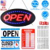 LED Open Sign 18.7x9.45in Business Neon Open Sign Advertisement Board with Steady Flashing Modes Business Hours and Open Closed Sign
