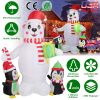 5.9FT Christmas Inflatable Outdoor Decoration Polar Bear Gift Box Penguin Blow Up Yard Decoration with LED Light Built-in Air Blower for Winter Holida