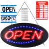 LED Open Sign 18.7x9.45in Business Neon Open Sign Advertisement Board with Steady Flashing Modes Business Hours and Open Closed Sign