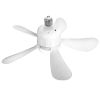 Socket Fan Light 12W Ceiling Fan with Lights Dimmable LED Ceiling Fan with 3 Fan Speed Stepless Brightness and Color Temperature Smart Timer Remote Co