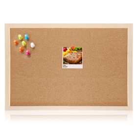 Notice Cork Board Double Sided Bulletin Board w/ Wood Frame Pushpin Hangers Hemp Rope for School Home Office Shop