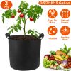 3 Pack Plant Grow Bags Potato Vegetable Planter Bags Breathable Planting Fabric Pots 7Gallons