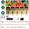 LED Plant Grow Light Strips Full Spectrum Plant Growing Lamp Bar with 2 Strips 60LEDs 4/8/12H Timer 5-Brightness Levels
