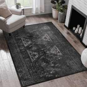 LOOM & LUXE 9x12 Area Rug, Washable Rug, Low-Pile, Non-Slip, Non-Shedding, Foldable, Kid & Pet Friendly - Area Rugs for living room, bedroom