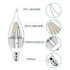 4pcs 5W E12 Candelabra Bulbs 600 LM 50W Equivalent Candle Flame Tip Light Bulb 6500K Cold White Non-Dimmable Lamp