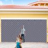 16*7FT Magnetic Thermal Insulated Garage Door Curtain for Winter Two-Car Garage Screen with Magnetic Closure 8 Roll Up Buckle Straps for Two Cars Weat