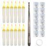 12Pcs Flameless Floating Candles LED Magic Hanging Candle Light Battery Operated Flickering Warm Light Window Candle With Magic Wand Remote for Hallow