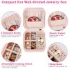 Mini Jewelry Storage Box Portable Ring Earring Necklace Storage Travel Case PU Leather Jewelry Organizer Gift