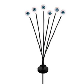2Packs Solar Scary Eyeballs Lights Outdoor Halloween Decoration Swaying Light Halloween Path Lights Ornaments with Total 12LED IP65 Waterproof for Yar (Option: 2PcScaryEyeLightGreen)