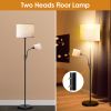 67.32In Mother Daughter Floor Lamp with Linen Shade 3200K Brightness 360° Adjustable Reading Light Modern Decoration Standing Lamp for Living Room Bed