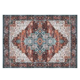 6x9FT Vintage Area Rug Modern Non Slip Carpet Boho Low Pile Soft Rug Waterproof Machine Washable Rug for Living Room Bedroom Kitchen Dining Room Under (Option: AreaRug69FTType3)