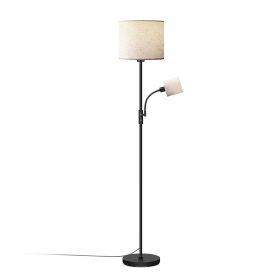 67.32In Mother Daughter Floor Lamp with Linen Shade 3200K Brightness 360° Adjustable Reading Light Modern Decoration Standing Lamp for Living Room Bed (Option: FloorLampBeige)