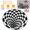 3D Visual Floor Area Mat Anti-slip Illusion Rug Doormat Round Living Room Carpet Mat