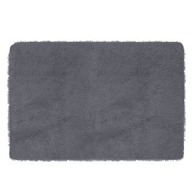 Fluffy Bedroom Rug 4’ x 2.6’ Anti-Skid Shaggy Area Rug Decorative Floor Carpet Mat for Nursery Bedroom Living Room (Option: RugFloorMatGray)
