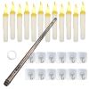 12Pcs Flameless Floating Candles LED Magic Hanging Candle Light Battery Operated Flickering Warm Light Window Candle With Magic Wand Remote for Hallow
