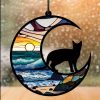 1pc color commemorative cat and dog UV printed acrylic hanging decoration for home window decoration pendant