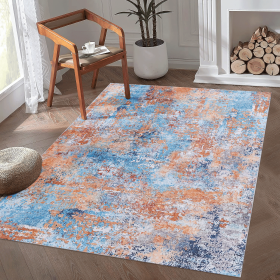LOOM & LUXE 8x10 Area Rugs for Living Room, Washable Rug, Low-Pile, Non-Slip, Non-Shedding, Foldable, Kid & Pet Friendly - Area Rugs for living room (Color: as Pic)
