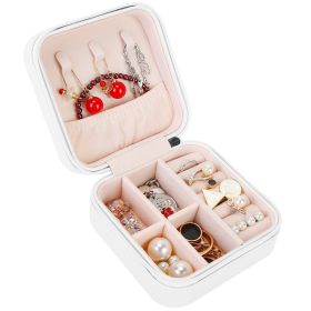 Mini Jewelry Storage Box Portable Ring Earring Necklace Storage Travel Case PU Leather Jewelry Organizer Gift (Option: JewelryBoxWhite)