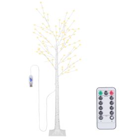 Lighted Birch Tree Artificial White Birch Twig Tree with 8 Warm White Lighting Modes for Wedding Party Christmas Holiday Festival Home Decoration (Option: LightedBirchTree1.2M)