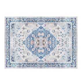 8x10FT Vintage Area Rug Modern Non Slip Carpet Boho Low Pile Soft Rug Waterproof Machine Washable Rug for Living Room Bedroom Kitchen Dining Room Unde (Option: AreaRug810FTType2)