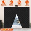 8*7FT Magnetic Thermal Insulated Garage Door Curtain for Winter Singe-Car Garage Screen with Magnetic Closure 6 Roll Up Buckle Straps for One Cars Wea