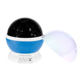 LED Star Sky Projector Night Light Kids Rotating Starry Night Lamp USB Sleep Light Xmas Gift (Option: LightStarMasterProjBlue)